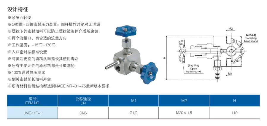 GMJ11高密封取样阀