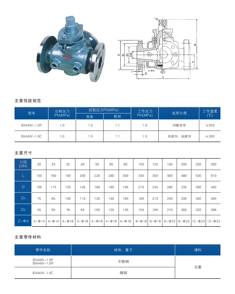 BX44W三通保温旋塞阀